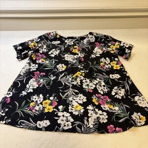 Homemade Floral Silky Women's Top Size‎ XXL